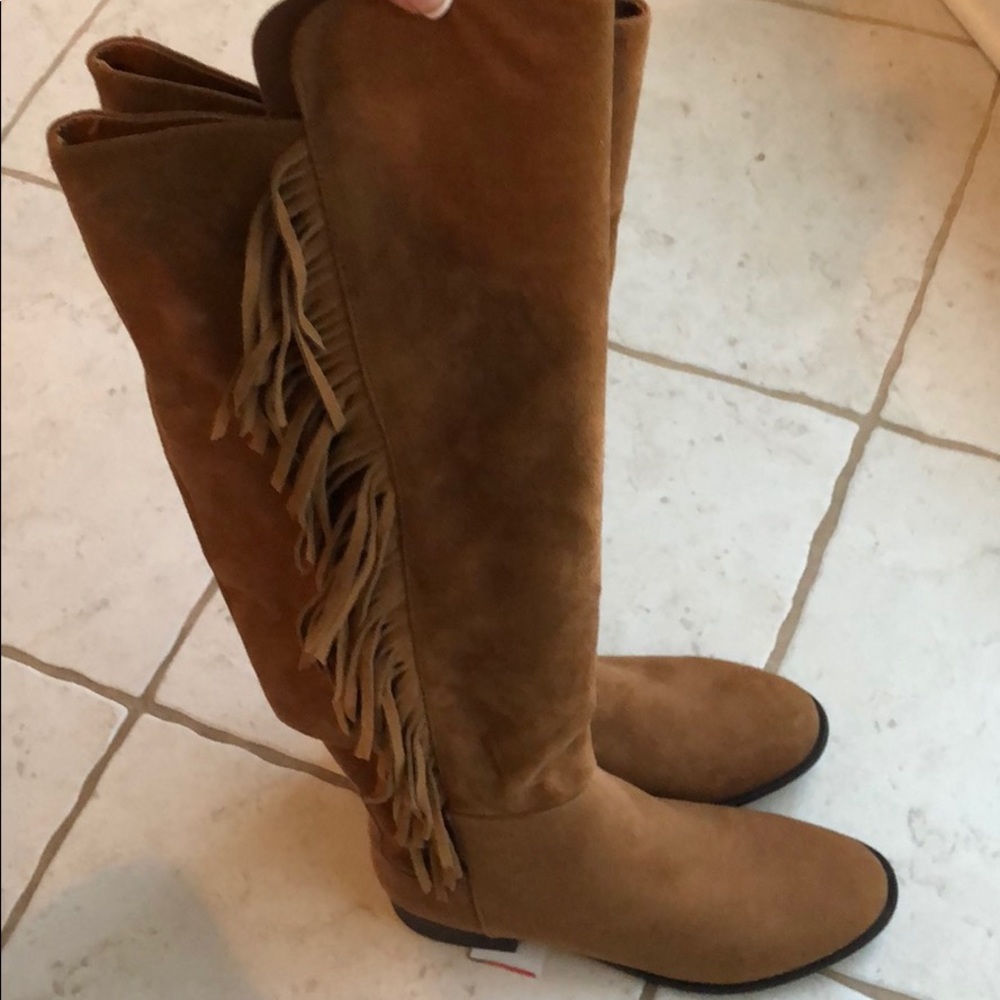 Mossimo Supply Tall Suede Fringe Boots sz. 8